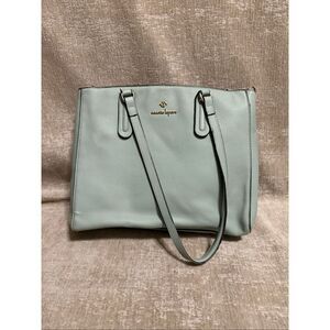 Nanette Lepore Women's Faux Pebble Leather Shoulder Bag Aqua Teal Medium